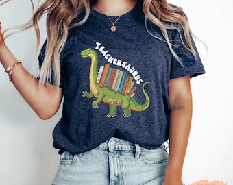 Funny Teacher Shirt -Teachersaurus Kindergarten  Dinosaur Tee