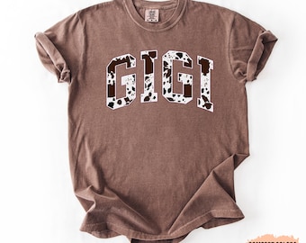 Cow Print Gigi Shirt: Western Grandmother Gift