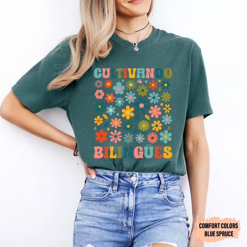 Dual Language Shirt Cultivando Bilingües Shirt Floral Spanish Teacher Shirt Maestra Bilingüe Shirt image 11