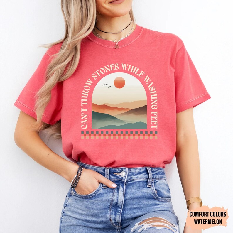 Bible Verse Shirt Can't Throw Stones While Washing Feet Shirt Women Christian Shirt Prayer Shirt Worship Shirt image 8