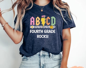 ABCD Fourth Grade Rocks Shirt - 4th Grade Fourth Grade Teacher