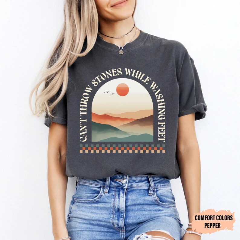 Bible Verse Shirt Can't Throw Stones While Washing Feet Shirt Women Christian Shirt Prayer Shirt Worship Shirt image 12