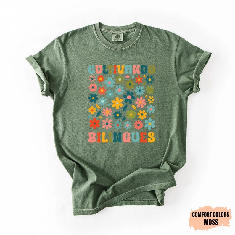Dual Language Shirt Cultivando Bilingües Shirt Floral Spanish Teacher Shirt Maestra Bilingüe Shirt image 5