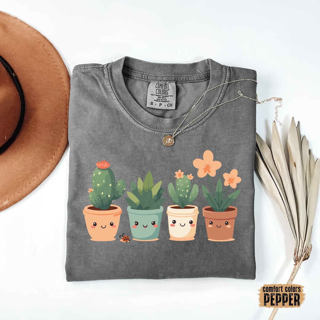 Carmela | Women's Cute Succulent Plants Art Print Shirt
