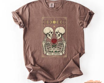 Tarot Card Shirt, Skeleton Lovers Tarot Card T-Shirt