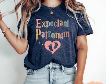 Expectant Patronum Pregnancy Announcement Shirt, Maternity Gift for New Mom, Baby Reveal Top