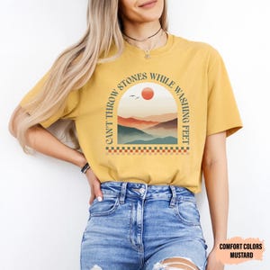 Bible Verse Shirt Can't Throw Stones While Washing Feet Shirt Women Christian Shirt Prayer Shirt Worship Shirt image 7