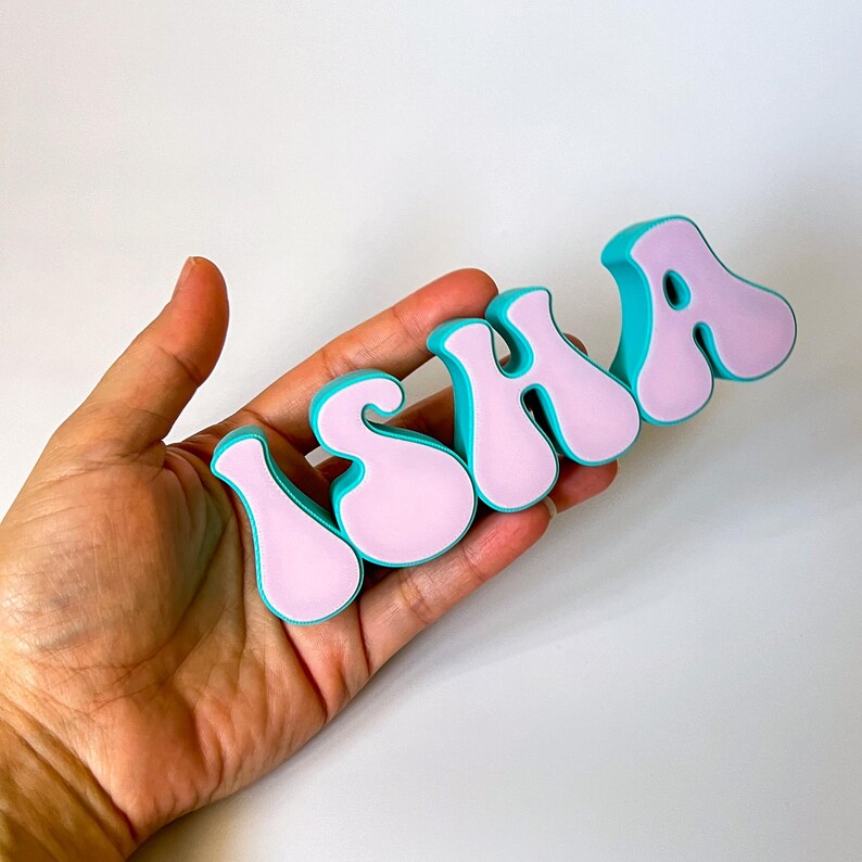 Isha Lettering Custom 3d Printed Desk Name Plate, Personalized Name Sign for Desk ...