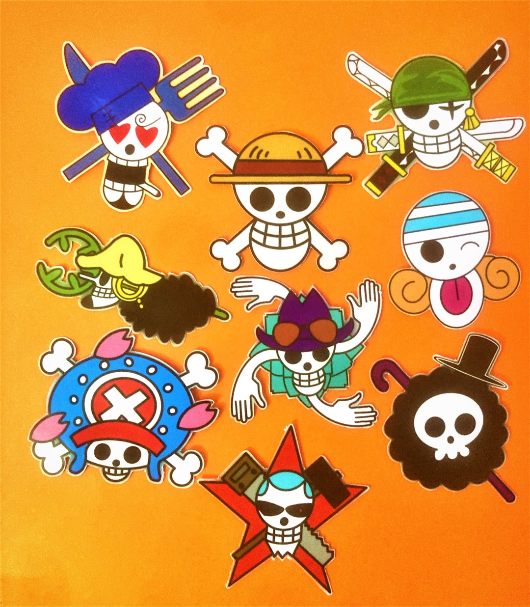 Straw Hat Luffy Crew Stickers One Piece Etsy