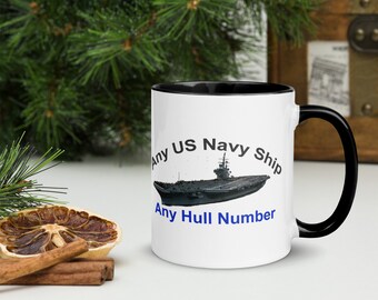 Taza con Color Interior y foto de CUALQUIER BARCO DE LA MARINA