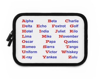 Funda para portátil con alfabeto fonético de la OTAN
