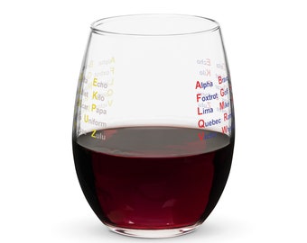 Copa de vino sin tallo Alfabeto fonético de la OTAN