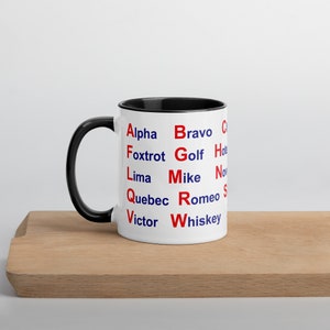 Mug with Color Inside  NATO Phonetic Alphabet