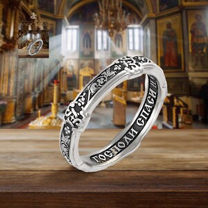 Ring Sparen und Schützen Sie und schützen Sie hölzernen hölzernen Ring / silbernes 925 handgemachtes Bandst