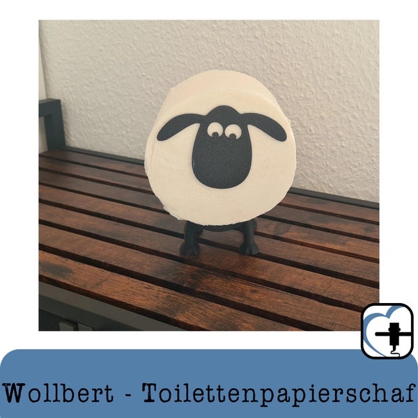 Wollbert the sheep - toilet paper holder- toiletpaper decoration - black - Unique Design - no glu