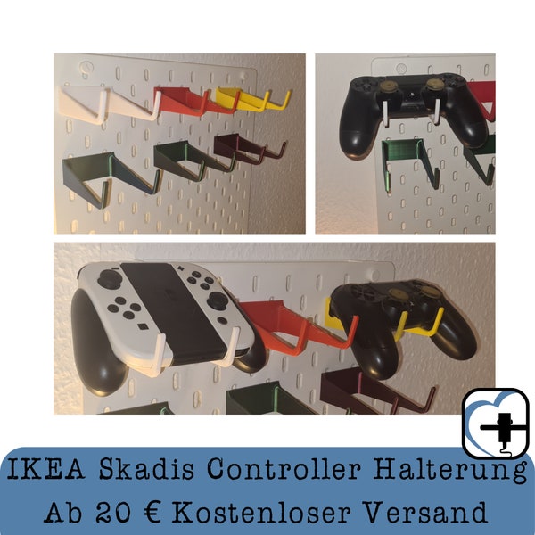 Ikea Skadis Controller Halterung - Bring Ordnung in deine Controller Sammlung - Verschiedene Farben - 3D Druck Halterung Skadis