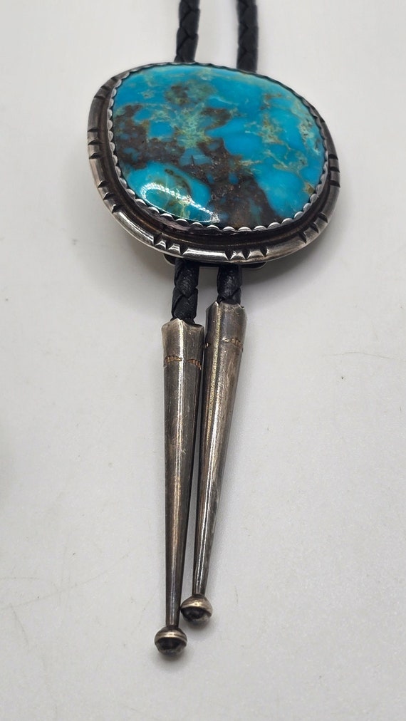 Sterling Silver Natural Turquoise Bolo Tie Southwe