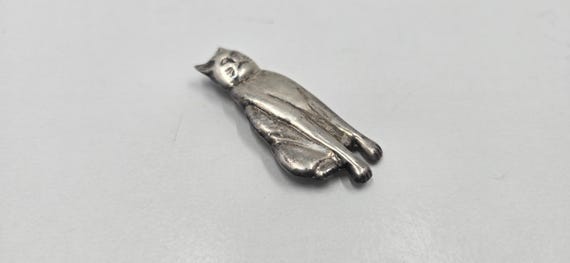Vintage Sterling Silver Cat Brooch - Signed ND 92… - image 3