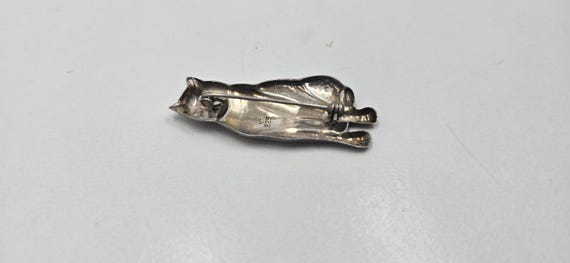 Vintage Sterling Silver Cat Brooch - Signed ND 92… - image 7