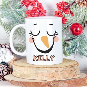 Custom snowman mug, Secret Santa gift, Snowman Mug, Custom Mug, Personalized Mug, Custom snowman face mug, snowman coffee mug, personalized