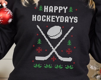 Christmas Hockey Ugly Sweater Christmas Hockey Shirt Christmas Hockey Ice Hockey Christmas Sweatshirt Hockey Holiday Shirt Ugly Christmas