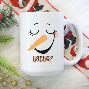 Custom snowman mug, Secret Santa gift, Snowman Mug, Custom Mug, Personalized Mug, Custom snowman face mug, snowman coffee mug, personalized