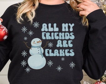 Sudadera de invierno Vintage Snowman, Sudadera Retro Snowman, Suéter navideño divertido, Regalo secreto de Papá Noel, Regalo para besties, Regalo para maestros