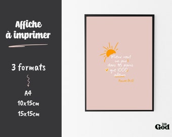 Bible verse poster - wall decoration - Christian poster - digital download to print and frame - faith - motivation - God