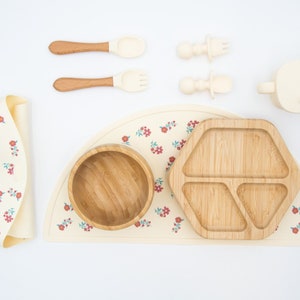 Baby's First Self Feeding Set - Red and Blue Blosson