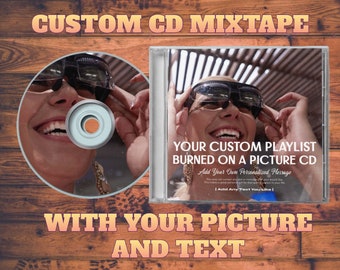 Custom CD Mixtape With Your Custom Picture And Text - Comes With Jewel Case - Retro Style 2 - A Perfect Gift