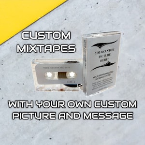 Votre playlist personnalisée sur une cassette de mix avec message et image personnalisables