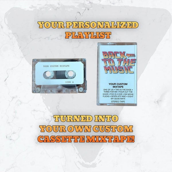 Your Personalized Playlist on a Custom Mixtape Cassette - Style 6  (Standard Version - Not Customizable)