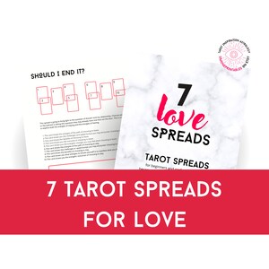 Tarot Spreads Cheat Sheets - 7 Tarot and Oracle Love Spreads - Learn Tarot - Tarot PDF