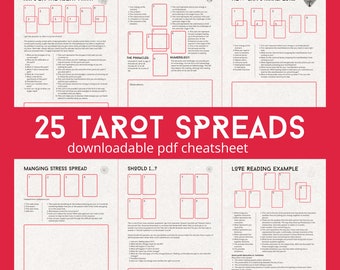 25 Tarot Spread Examples Cheat Sheet: Get the Most Out of Your Tarot Readings! * Tarot Printables * Tarot Cheat Sheets * Tarot Spread Guide