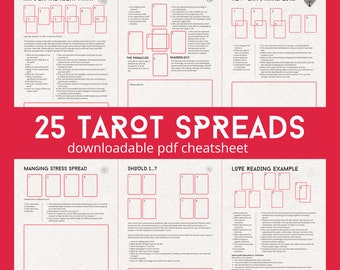 25 Tarot Spread Examples Cheat Sheet (PDF Download)