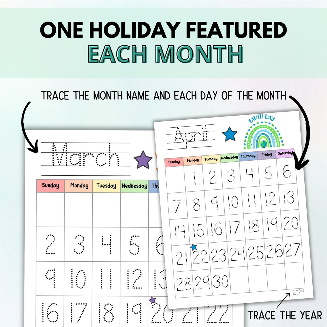 Traceable Monthly Calendar January 2024 December 2025, Morning Menu
