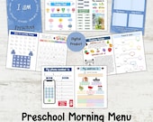 Preschool Morning Menu Printable, Morning Basket Bundle, Customizable Learning Busy Binder, Homeschool Resource
