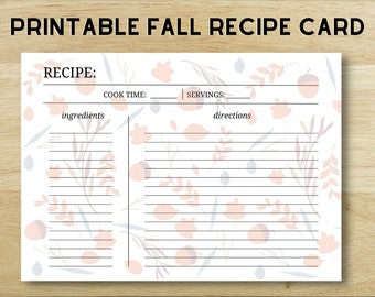 Printable Fall Recipe Cards - Etsy