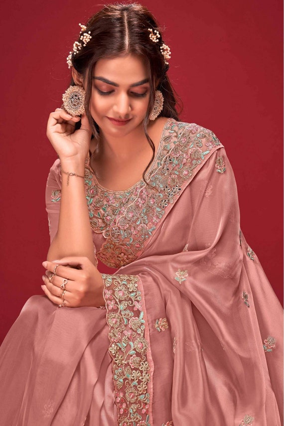 Organza net sarees discount