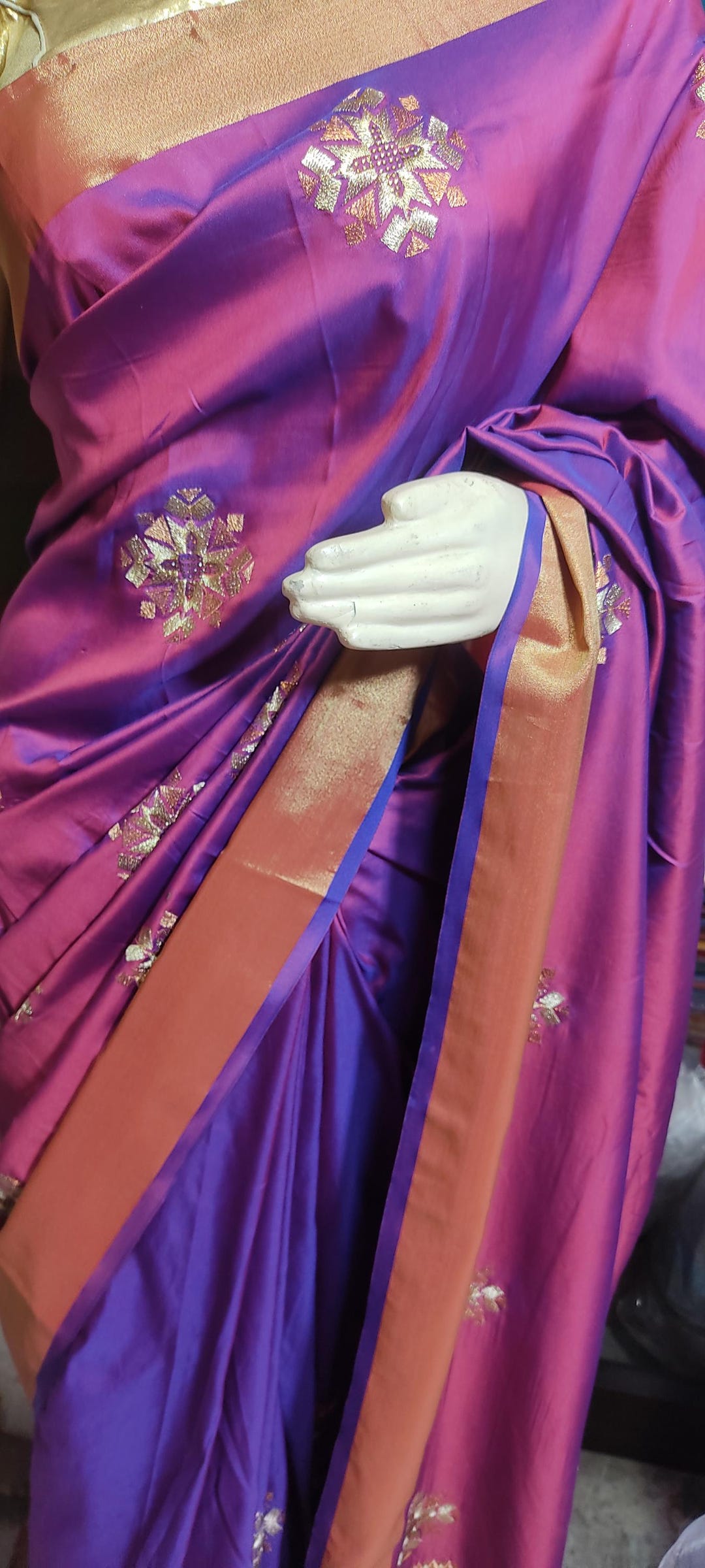 2-Tone Embroidered Silk Saree