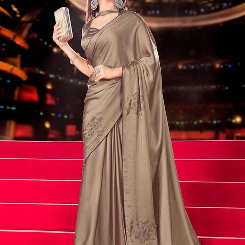 Modest Satin Ceremonial Trendy online Saree