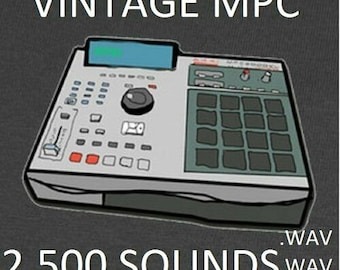 Vintage Akai MPC Drum Sounds 2500 Classic Samples Reto Hip Hop EDM LoFi Bit Kit .pgm .wav 60 3000 2000 xl 1980s 90s
