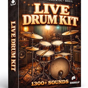 Live 2 Drum Sounds Kit Acoustic Percussion .wav Samples Maschine FL Logic