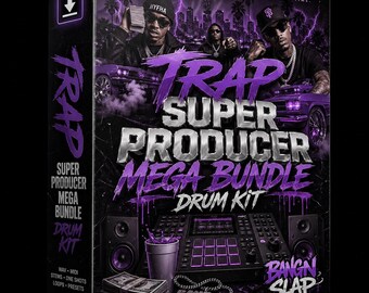 Trap Mega Bundle Drum Kit Sample Pack Trap Sounds Rap Drums Hip Hop Samples Trap Loops Dark Melodies Wav MPC XL Live One FL Logic Maschine