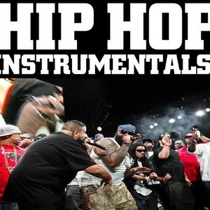 May include: A group of people wearing various clothing, including a red shirt, a black shirt, and a camouflage shirt, are gathered together. The text "HIP HOP INSTRUMENTALS" is displayed in white letters against a black background.
