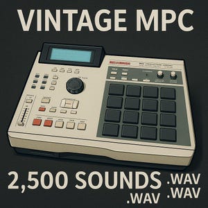 SHIPPING Vintage Akai MPC Drum Sounds 2500 Classic Samples Reto Hip Hop EDM LoFi Bit Kit .pgm .wav 60 3000 2000 xl 1980s 90s