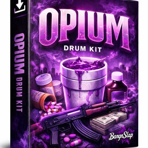 Paquete de muestras de batería Opium, sonidos trap, baterías de rap, muestras de hip hop, loops trap, formato WAV para MPC XL, Live One, FL, Logic y Maschine.