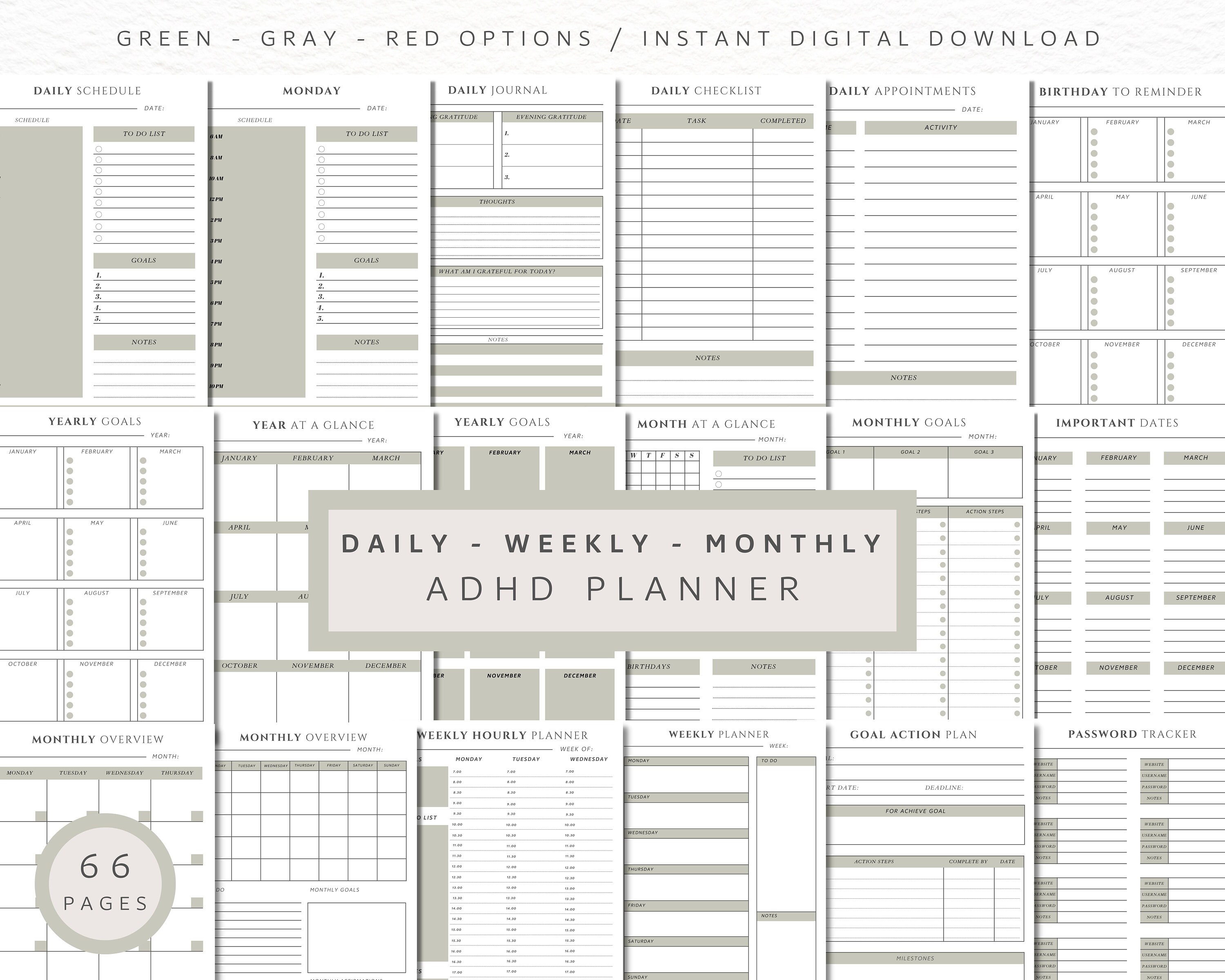 ADHD Planner Printable ADHD Planner Adult Adhd Planner and Etsy UK