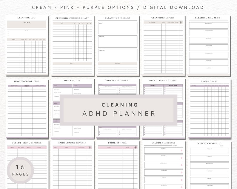 ADHD Printable Planner for Adult Adhd Planner and Organizer - Etsy
