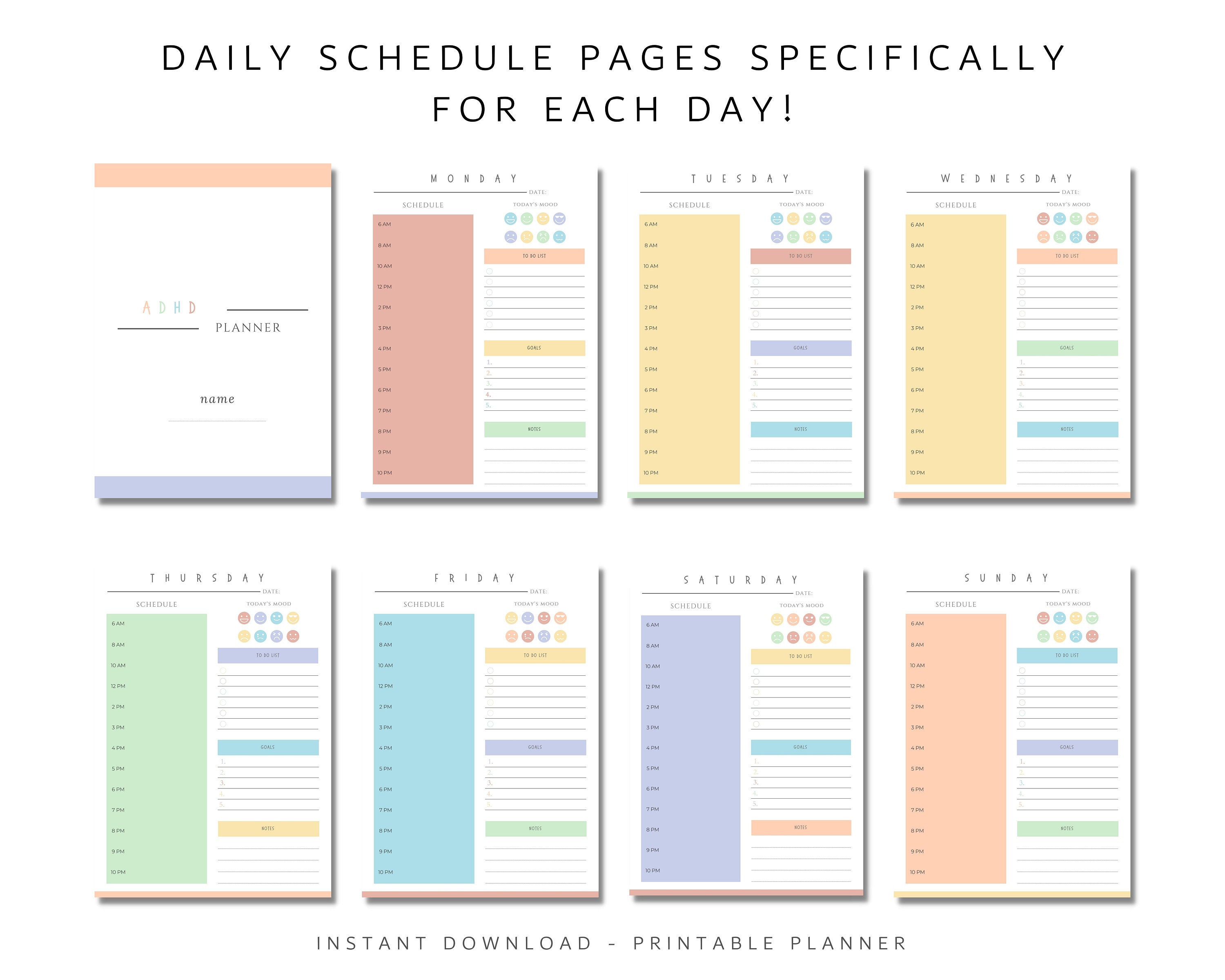 ADHD Planner For Kids School Planner 2023 Kids Routine Etsy Adhd planner for kids school planner 2023 kids routine etsy
